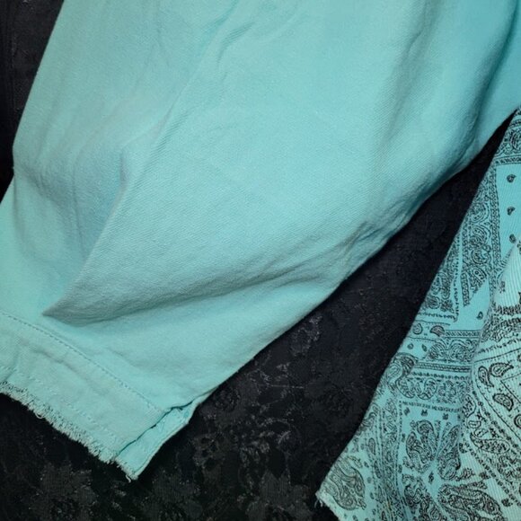 NWOT POL Vintage Paisley Twill Shirt Jacket Shacket in Mint Green - Picture 6 of 12